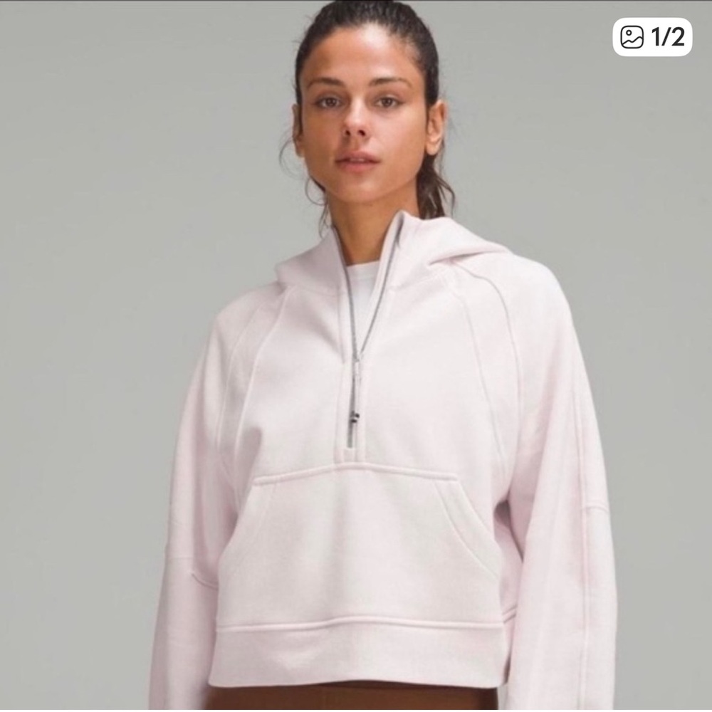Lululemon Athletica Soft Pink Scuba Half Zip Hoodie